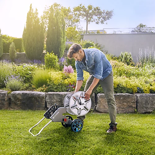 Gardena Aquaroll Freestanding Empty Hose Cart With Wheels 2 Gardena Aquaroll Freestanding Empty Hose Cart With Wheels - Image 2