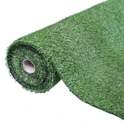 GardenKraft 26079 4m X 1m Dark Green Artificial Grass - 15mm Pile High