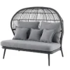 GoodHome Apolima Steel Grey Rattan Effect Daybed