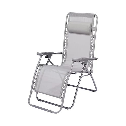 GoodHome Bergama Grey Metal Sun Lounger 2 GoodHome Bergama Grey Metal Sun Lounger - Image 2