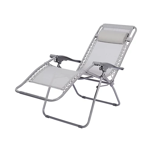GoodHome Bergama Grey Metal Sun Lounger 3 GoodHome Bergama Grey Metal Sun Lounger - Image 3