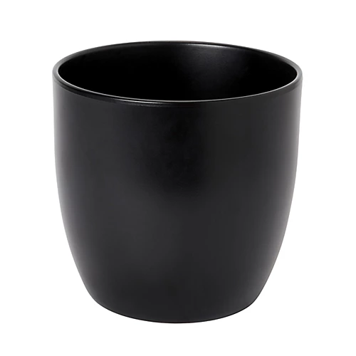 GoodHome Black Ceramic Circular Plant Pot (Dia)21.5cm 1 GoodHome Black Ceramic Circular Plant Pot (Dia)21.5cm