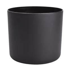 GoodHome Black Plastic Plain Round Plant Pot (Dia)25.1cm