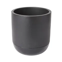 GoodHome Black Terracotta Circular Plant Pot (Dia)20.4cm