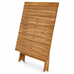 GoodHome Denia Brown Wooden Foldable 4 Seater Square Table -Outsunny Garden Zone goodhome denia brown wooden foldable 4 seater square table3663602935964 04bq