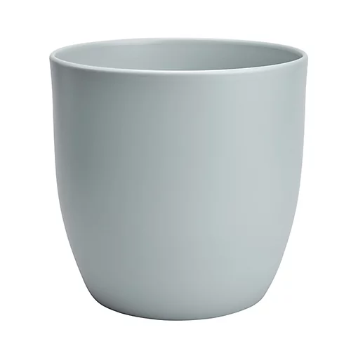 GoodHome Duck Egg Ceramic Circular Plant Pot (Dia)27cm 1 GoodHome Duck Egg Ceramic Circular Plant Pot (Dia)27cm