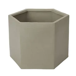GoodHome Grey Terracotta Geometric Plant Pot (Dia)33.3cm