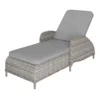 GoodHome Hamilton Steeple Grey Rattan Effect Sun Lounger