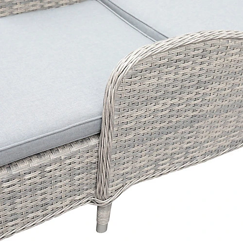 GoodHome Hamilton Steeple Grey Rattan Effect Sun Lounger 2 GoodHome Hamilton Steeple Grey Rattan Effect Sun Lounger - Image 2