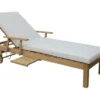 GoodHome Hever Natural Wooden Sun Lounger
