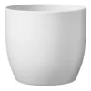 GoodHome Katu White Ceramic Round Plant Pot (Dia)33cm