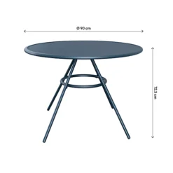 GoodHome Kilifi Midnight Navy Metal 4 Seater Round Dining Table 7 GoodHome Kilifi Midnight Navy Metal 4 Seater Round Dining Table -Outsunny Garden Zone goodhome kilifi midnight navy metal 4 seater round dining table5059340677194 02t