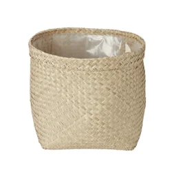GoodHome Natural Seagrass Herringbone Circular Plant Pot (Dia)35cm