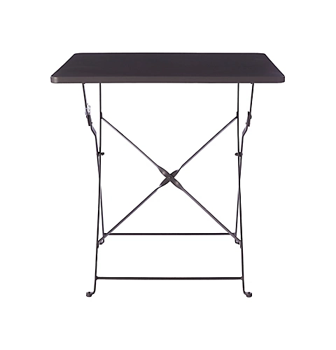 GoodHome Saba Anthracite Metal Foldable 2 Seater Square Table 2 GoodHome Saba Anthracite Metal Foldable 2 Seater Square Table - Image 2