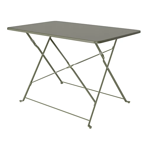 GoodHome Saba Deep Lichen Green Metal Foldable 4 Seater Rectangular Dining Table 1 GoodHome Saba Deep Lichen Green Metal Foldable 4 Seater Rectangular Dining Table