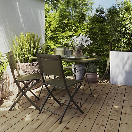 GoodHome Saba Deep Lichen Green Metal Foldable 4 Seater Rectangular Dining Table 3 GoodHome Saba Deep Lichen Green Metal Foldable 4 Seater Rectangular Dining Table - Image 3