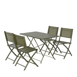 Outsunny Garden Zone -Outsunny Garden Zone goodhome saba deep lichen green metal foldable 4 seater rectangular dining table5059340676708 09c
