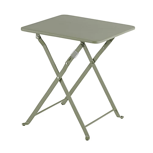 GoodHome Saba Khaki Green Metal Foldable 2 Seater Square Side Table 2 GoodHome Saba Khaki Green Metal Foldable 2 Seater Square Side Table - Image 2