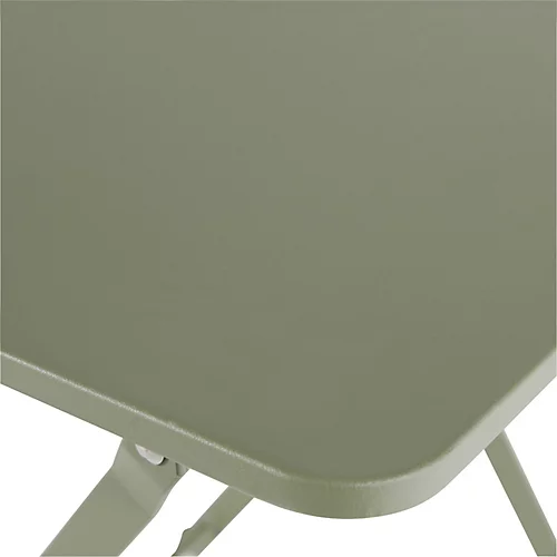 GoodHome Saba Khaki Green Metal Foldable 2 Seater Square Side Table 4 GoodHome Saba Khaki Green Metal Foldable 2 Seater Square Side Table - Image 4