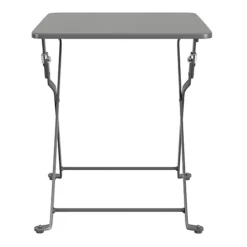 Outsunny Garden Zone -Outsunny Garden Zone goodhome saba steel grey metal foldable 2 seater square side table5059340677156 02c