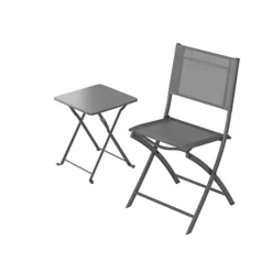 GoodHome Saba Steel Grey Metal Foldable 2 Seater Square Side Table 7 GoodHome Saba Steel Grey Metal Foldable 2 Seater Square Side Table -Outsunny Garden Zone goodhome saba steel grey metal foldable 2 seater square side table5059340677156 09c