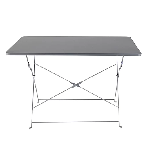 GoodHome Saba Steel Grey Metal Foldable 4 Seater Rectangular Table 2 GoodHome Saba Steel Grey Metal Foldable 4 Seater Rectangular Table - Image 2