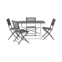 GoodHome Saba Steel Grey Metal Foldable 4 Seater Rectangular Table 6 GoodHome Saba Steel Grey Metal Foldable 4 Seater Rectangular Table -Outsunny Garden Zone goodhome saba steel grey metal foldable 4 seater rectangular table5059340137001 09c