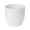 GoodHome White Ceramic Circular Plant Pot (Dia)24.3cm