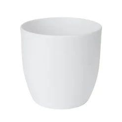 GoodHome White Ceramic Circular Plant Pot (Dia)27cm
