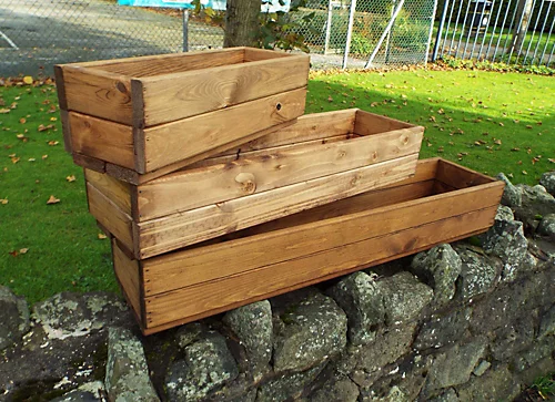 Hand Made 51cm X 18cm X 14cm Rustic Wooden Garden Window Box / Flower Planter 2 Hand Made 51cm X 18cm X 14cm Rustic Wooden Garden Window Box / Flower Planter - Image 2