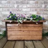 Hand Made 56cm X 34cm Rustic Wooden Small Garden Trough / Flower Bed Planter