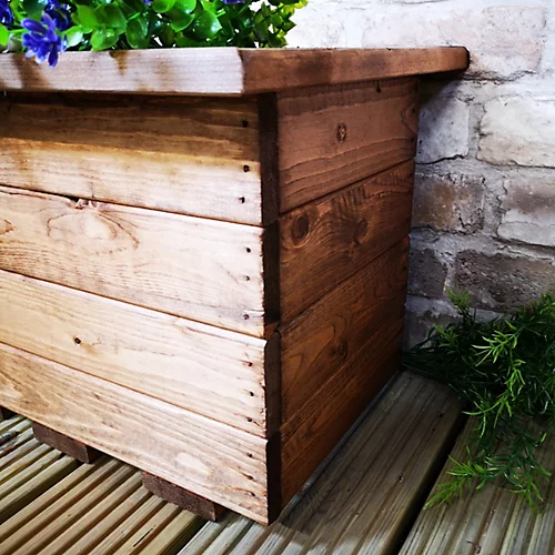 Hand Made 56cm X 34cm Rustic Wooden Small Garden Trough / Flower Bed Planter 3 Hand Made 56cm X 34cm Rustic Wooden Small Garden Trough / Flower Bed Planter - Image 3