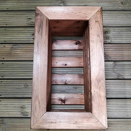 Hand Made 56cm X 34cm Rustic Wooden Small Garden Trough / Flower Bed Planter 4 Hand Made 56cm X 34cm Rustic Wooden Small Garden Trough / Flower Bed Planter - Image 4