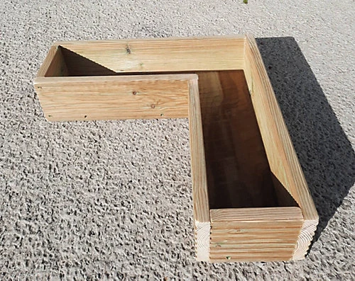 Hand Made Decking Corner Planter - 60cm X60cm X 15cm 1 Hand Made Decking Corner Planter - 60cm X60cm X 15cm