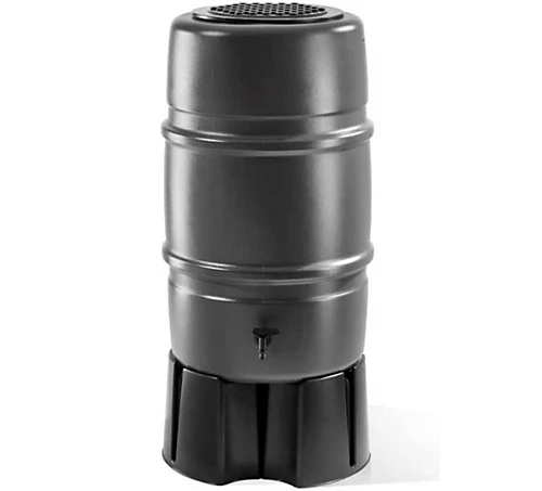 Harcostar 227L Water Butt Set Including Stand Tap And Downpipe Connector - Grey 1 Harcostar 227L Water Butt Set Including Stand Tap And Downpipe Connector - Grey