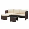 Havana Rattan Garden Furniture Sofa Set Patio Outdoor Corner Lounge, Brown