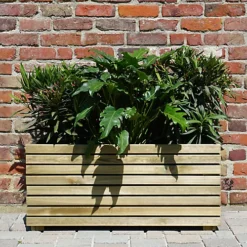 Horizon Outdoor Rectangular Wooden Planter 90cm -Outsunny Garden Zone horizon outdoor rectangular wooden planter 90cm3598740040174 04c MP