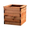 HORTICO Scandinavian Red Wood Square Wooden Planter For Garden, Outdoor Plant Pot Made In The UK H39 L47 W47 Cm, 46L