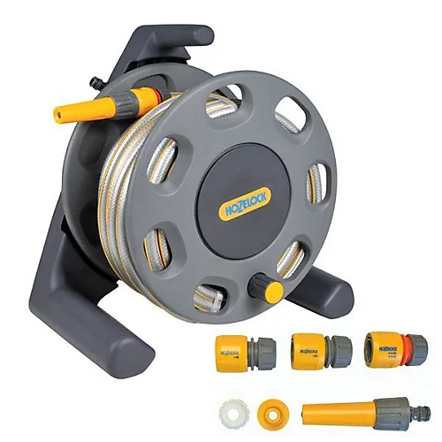 Hozelock Compact Reel & 25m Multi Purpose Garden Hose & Nozzle Connectors 2412 1 Hozelock Compact Reel & 25m Multi Purpose Garden Hose & Nozzle Connectors 2412