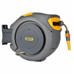 Hozelock Enclosed Auto Reel With 30m Hose Pipe Garden Watering Cleaning Yard