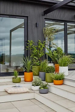 Hudson Slate Corrugated Bowl Planter H15cm D30cm -Outsunny Garden Zone hudson slate corrugated bowl planter h15cm d30cm5055352862795 03c MP