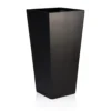 IDEALIST Black Light Concrete Garden Tall Planter, Outdoor Plant Pot With Tapered Shape H38.5 L18.5 W18.5 Cm, 13L