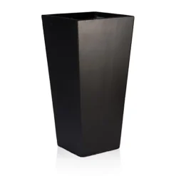 IDEALIST Black Light Concrete Garden Tall Planter, Outdoor Plant Pot With Tapered Shape H38.5 L18.5 W18.5 Cm, 13L
