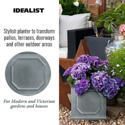 IDEALIST Chelsea Flower Box Square Garden Planter, Faux Lead Grey Light Stone Outdoor Plant Pot W30 H30 L30 Cm, 27L 6 IDEALIST Chelsea Flower Box Square Garden Planter, Faux Lead Grey Light Stone Outdoor Plant Pot W30 H30 L30 Cm, 27L -Outsunny Garden Zone idealist chelsea flower box square garden planter faux lead grey light stone outdoor plant pot w30 h30 l30 cm 27l5060432416546 03c MP