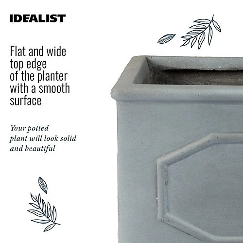 IDEALIST Chelsea Window Flower Box Garden Planter, Faux Lead Light Stone Outdoor Plant Pot By IDEALIST Lite W22 H22 L60 Cm, 29L 2 IDEALIST Chelsea Window Flower Box Garden Planter, Faux Lead Light Stone Outdoor Plant Pot By IDEALIST Lite W22 H22 L60 Cm, 29L - Image 2