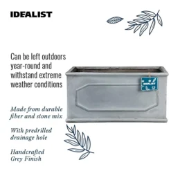 IDEALIST Chelsea Window Flower Box Garden Planter, Faux Lead Light Stone Outdoor Plant Pot By IDEALIST Lite W22 H22 L60 Cm, 29L 7 IDEALIST Chelsea Window Flower Box Garden Planter, Faux Lead Light Stone Outdoor Plant Pot By IDEALIST Lite W22 H22 L60 Cm, 29L -Outsunny Garden Zone idealist chelsea window flower box garden planter faux lead light stone outdoor plant pot by idealist lite w22 h22 l60 cm 29l5000124405069 06c MP