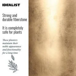 IDEALIST Concrete Effect Gold Round Planter With Legs, Round Indoor Plant Pot Stand For Indoor Plants D25 H34 Cm, 9L 6 IDEALIST Concrete Effect Gold Round Planter With Legs, Round Indoor Plant Pot Stand For Indoor Plants D25 H34 Cm, 9L -Outsunny Garden Zone idealist concrete effect gold round planter with legs round indoor plant pot stand for indoor plants d25 h34 cm 9l5060874792338 03c MP