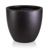 IDEALIST Contemporary Black Light Concrete Egg Garden Round Planter Large, Outdoor Plant Pot D35 H32 Cm, 31L