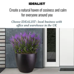 IDEALIST Contemporary Black Light Concrete Egg Garden Round Planter Large, Outdoor Plant Pot D35 H32 Cm, 31L -Outsunny Garden Zone idealist contemporary black light concrete egg garden round planter large outdoor plant pot d35 h32 cm 31l5000124403072 06c MP