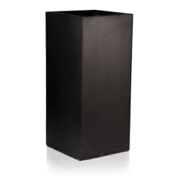 IDEALIST Contemporary Black Light Concrete Garden Tall Square Planter, Outdoor Plant Pot H70 L33 W33 Cm, 79L
